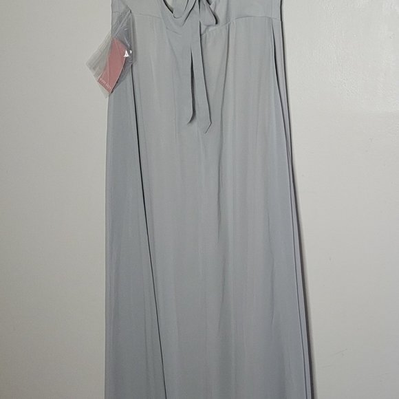 Birdy Grey Bridesmaid Dress Gray Large Convertible Straps Pockets Womens Wedding - Picture 9 of 13